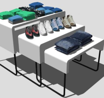 鞋子衣服展示柜架su模型下载_sketchup草图大师SKP模型