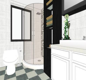 简欧轻奢卫浴SU模型下载_sketchup草图大师SKP模型