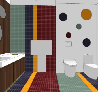 现代卫浴设计SU模型下载_sketchup草图大师SKP模型