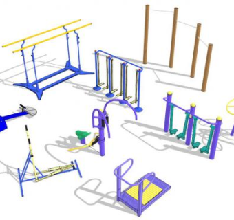 室外健身器械su模型下载_sketchup草图大师SKP模型