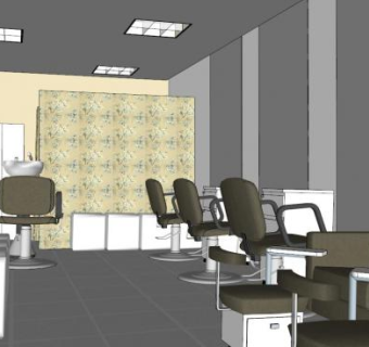 洗发店su模型下载_sketchup草图大师SKP模型