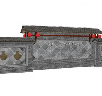 广场文化墙su模型下载_sketchup草图大师SKP模型