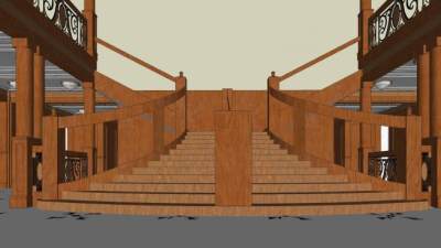 欧式楼梯间室内SU模型下载_sketchup草图大师SKP模型