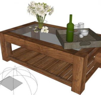 矩形茶几su模型下载_sketchup草图大师SKP模型