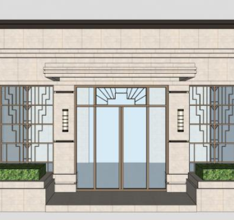 小区单元门su模型下载_sketchup草图大师SKP模型