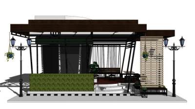 集装箱咖啡馆su模型下载_sketchup草图大师SKP模型
