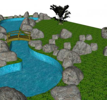 装饰石头su模型下载_sketchup草图大师SKP模型