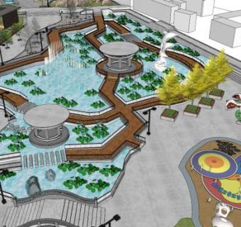 公园场地su模型下载_sketchup草图大师SKP模型