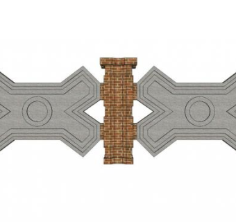 庭院围墙su模型下载_sketchup草图大师SKP模型