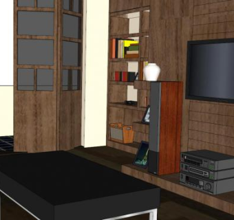 小户型设计su模型下载_sketchup草图大师SKP模型