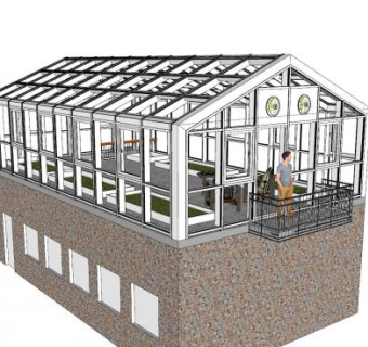 现代阳台阳光房SU模型下载_sketchup草图大师SKP模型