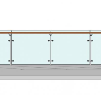 支点式玻璃栏杆SU模型下载_sketchup草图大师SKP模型