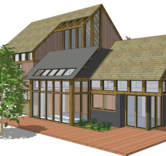 度假木屋别墅su模型下载_sketchup草图大师SKP模型