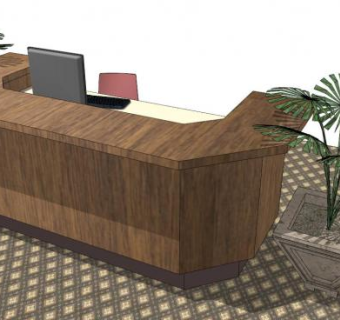 服务台前台SU模型下载_sketchup草图大师SKP模型