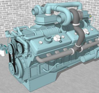 柴油机su模型下载_sketchup草图大师SKP模型