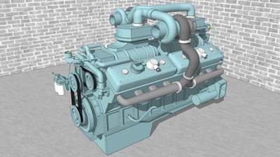 柴油机su模型下载_sketchup草图大师SKP模型