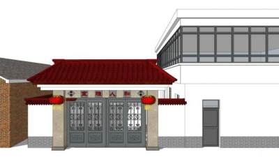 农村别墅院门su模型下载_sketchup草图大师SKP模型