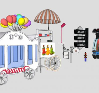 商业广场景观小品SU模型下载_sketchup草图大师SKP模型