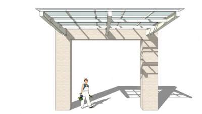 商铺门口雨棚su模型下载_sketchup草图大师SKP模型