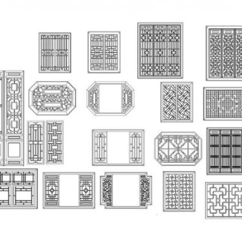 中国古建筑窗户su模型下载_sketchup草图大师SKP模型