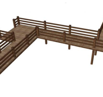 园林景观石径小路栈道su模型下载_sketchup草图大师SKP模型