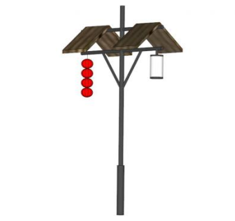 仿古路灯su模型下载_sketchup草图大师SKP模型