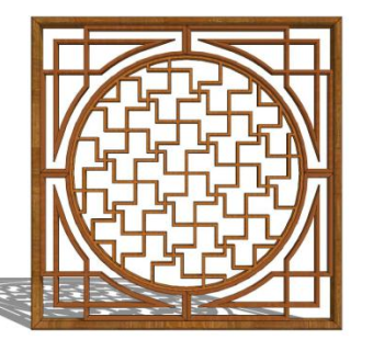 中式花窗su模型下载_sketchup草图大师SKP模型