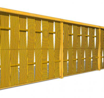 日式栅栏su模型下载_sketchup草图大师SKP模型