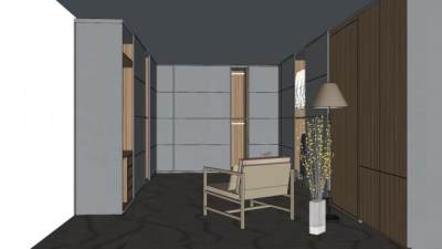 复古风格衣帽间SU模型下载_sketchup草图大师SKP模型