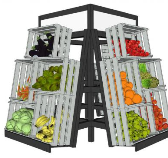 水果展架su模型下载_sketchup草图大师SKP模型