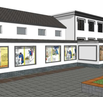 中式院墙su模型下载_sketchup草图大师SKP模型