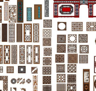 仿古门窗su模型下载_sketchup草图大师SKP模型