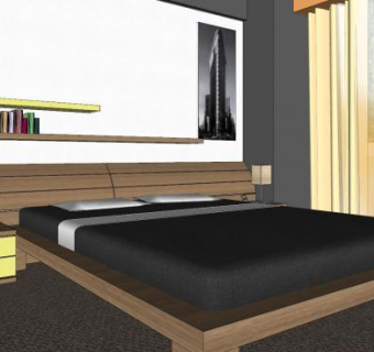 现代卧室家具家装SU模型下载_sketchup草图大师SKP模型