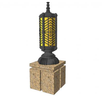 庭院灯入口su模型下载_sketchup草图大师SKP模型