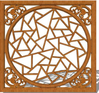 仿古木窗su模型下载_sketchup草图大师SKP模型