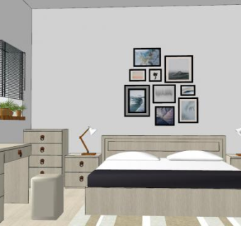 现代设计卧室家装SU模型下载_sketchup草图大师SKP模型