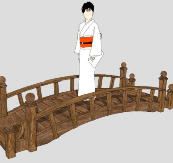 木拱桥的su模型下载_sketchup草图大师SKP模型