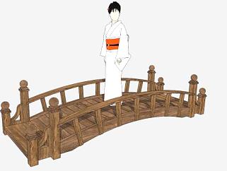 木拱桥的su模型下载_sketchup草图大师SKP模型