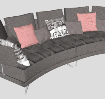 欧式弧形沙发su模型下载_sketchup草图大师SKP模型