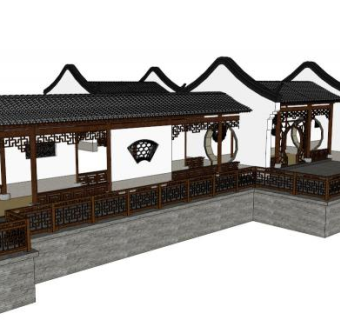 现代亭廊su模型下载_sketchup草图大师SKP模型
