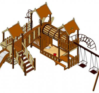 幼儿园游乐设施su模型下载_sketchup草图大师SKP模型
