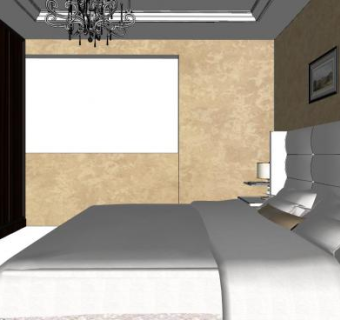 欧式卧室客厅SU模型下载_sketchup草图大师SKP模型