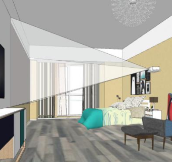 北欧大型卧室SU模型下载_sketchup草图大师SKP模型