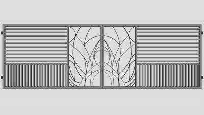 不锈钢铁门su模型下载_sketchup草图大师SKP模型