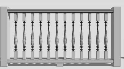 栏杆扶手su模型下载_sketchup草图大师SKP模型