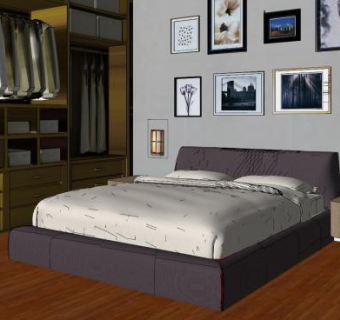 现代卧室家装墙饰SU模型下载_sketchup草图大师SKP模型