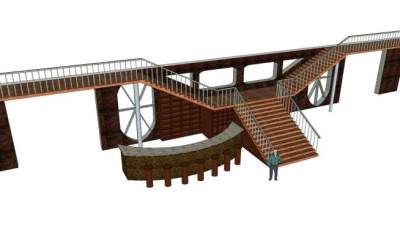 室外大楼梯su模型下载_sketchup草图大师SKP模型