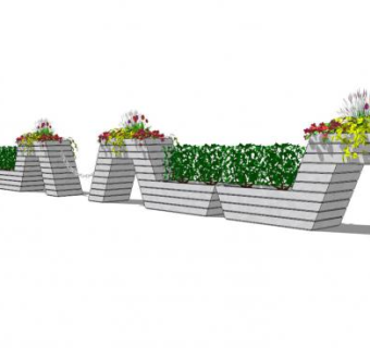 木质花台su模型下载_sketchup草图大师SKP模型