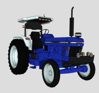 精细的农用车拖拉机SU模型_su模型下载 草图大师模型_SKP模型