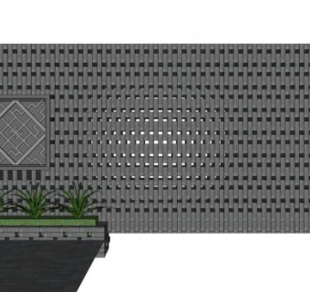 砖砌花墙su模型下载_sketchup草图大师SKP模型